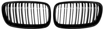 Viviance Calandre de pare-chocs avant de voiture Grilles de calandre compatible avec BMW X5 X6 E70 E71 2007-2012 - Noir brillant