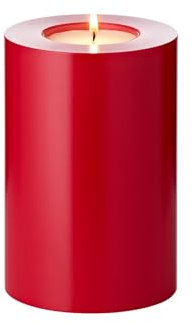 EDZARD Candela permanente Cornelius rosso (diametro 10 cm, altezza 15 cm) – Portacandele per maxi lumini – Candele decorative da tavolo, decorazione da soggiorno