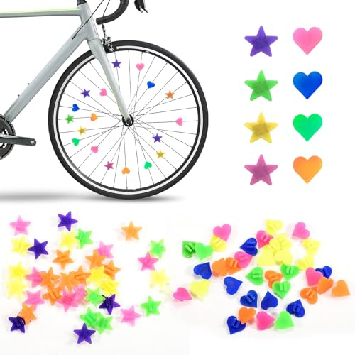 CHDZSW 36 reflectores de radios de bicicleta para niños, reflectores de bicicleta, accesorios para niños, diseños de corazones, ojos de gato, bicicleta para niños, adecuado para la mayoría de tipos de
