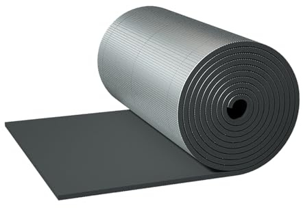 Barriera al vapore, impermeabile, isolamento termico, membrana in cotone sicuro, lunghezza 1-10 m, tagliabile per tetti, pavimenti, loft (1 x 6 m, 40 mm di spessore)