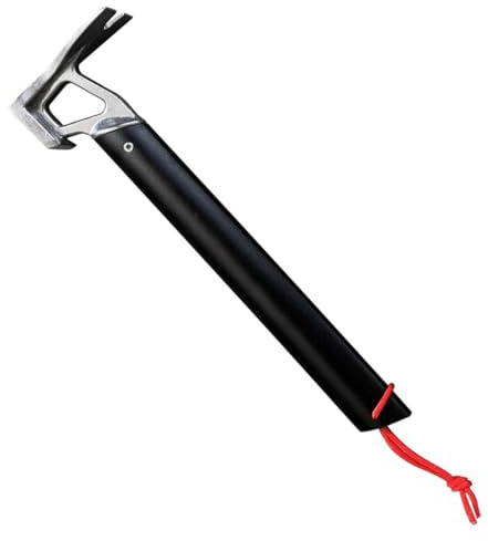 BAZEITFLOW Martello per Tende da Campeggio con Manico in Alluminio Leggero e Testa in Acciaio Inossidabile Martello Multiuso per Chiodi e Picchetti Accessorio Resistente per Escursionismo e