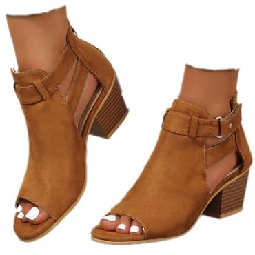 Générique Sandales Femme Bottines Pour Femmes Vintage Cowboy Bottes Bottines Chaudes Imperméable Confortable Sans Lacet Chaussures D'hiver En Plein Air Bottes Femme Mi-hautes Travail Bottes