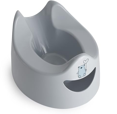 Toddler Essentials Easy Pour Potty - Light Grey | Portable Potty Training Toilet Seat for Toddlers | Hygienic, Easy to Clean, and Travel-Friendly (Previously Known as Pourty)