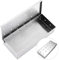 Räucherbox Edelstahl, BBQ Smoker Box - Räucherkasten Grill Räucherbox Universal Smoke Box mit Klappdeckel, Klein Smokerbox BBQ Grillzubehör Smoker Räucherbox für Gasgrill & Holzkohlegrill - Silber