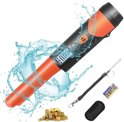 360° Pinpointer Détecteur de Métaux Professionnel pour Adultes et Enfants, IP68 Entièrement Étanche, Mini Portable Pin Pointer Detection avec Écran LCD et Batterie, 3 Modes (Buzzer, Vibration, Son)