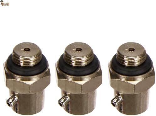 BricoLoco.com Llave de purga para radiador con válvula de salida orientable. ¡¡¡ PACK 3 uds. !!! Purgador radiador con tornillo de apertura y cierre. Rosca macho 3/8”. (3)