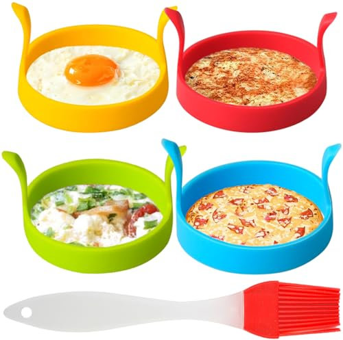 4PCS Egg Rings for Frying,Egg Circles for Frying,Beautiful and Practical Fried Egg Ring,for Frying Perfect For Making Fried Eggs, Pancakes, Breakfast Sandwiches
