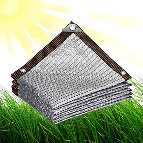 Tenda parasole per esterni, 7 x 7 m, in rete di alluminio, traspirante, per giardino, patio, balcone, stagno, magazzino, tetto, cortile, protezione UV, resistente e leggera