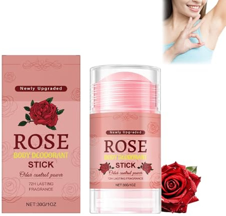 Déodorant naturel en stick pour femme - Parfum rose, contrôle doux des odeurs pour les aisselles et le corps, idéal pour les voyages, sans danger pour les peaux sensibles (1)