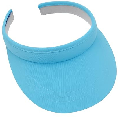 Visière de Sport pour Femme et Homme, Style Classique, sans Calotte, Protection Solaire, légère, décontractée, Plage, Golf, Tennis (FR/ES, Alpha/Lettres, M, Bleu Clair)