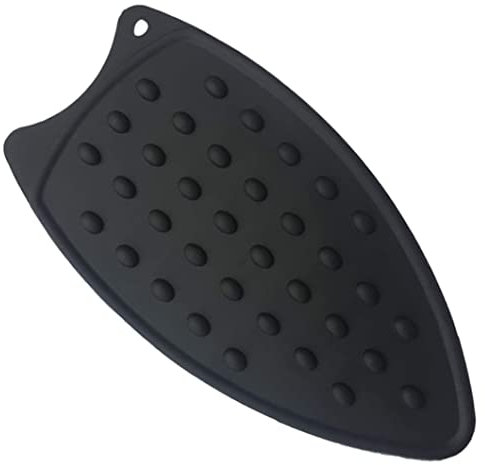 Tappetino poggiaferro in silicone per asse da stiro, tappetino caldo multiuso, vassoio per piastra resistente al calore per ferro da stiro a vapore secco, nero, vassoio per piastra poggiaferro, t