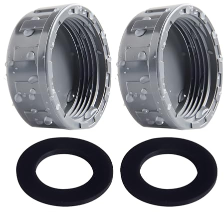 2 Tapones Roscados de PVC 25mm con Juntas de Goma para Conectores de Manguera con Rosca Femenina de 3/4'', Tapa de Tubo Duradera para Conexiones en Jardinería y Fontanería