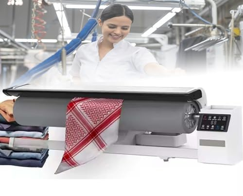 Prensa rotativa de vapor de hierro con rodillo, 2950 W de alta potencia para un planchado eficiente, vapor continuo para ropa de cama, sábanas y fundas de almohada, uso comercial y doméstico