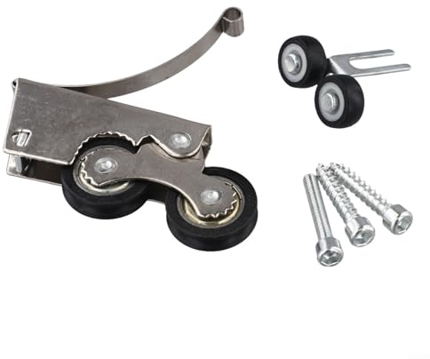 Gdfnmogo Puleggia a rullo per porta scorrevole a doppia rotella per porte e finestre, struttura in ferro con funzionamento fluido, kit completo con grandi e piccole (tipo B)