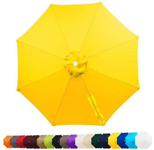 Genérico 6/8 Brazos Toldo de Recambio de Sombrilla 200cm 230cm 250cm 270cm 300cm 350cm UV Protección Patio Cubierta de Repuesto para Jardín Piscina Terrazas Impermeable(Amarillo,2.5M/8RIBS)