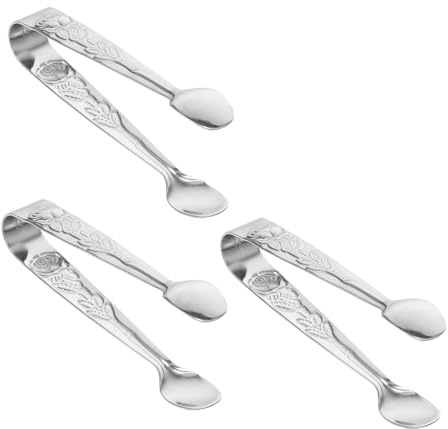 Toyvian 3 pièces Lot de Pinces à Glaçons Acier Inoxydable Légères et Résistantes Pinces de Service pour Sucre Apéritifs et Cuisine Adaptées Aux Fêtes et Usages Quotidiens