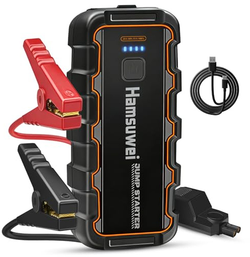 Booster Avviamento Auto, 7000A 12V Avviatore Batteria Auto per Motori Benzina 6.0L/Diesel 3.0L, Caricabatteria Portatile Power Bank, Torcia LED Emergenza, Adatto per Automobile Moto Barca, Viaggi