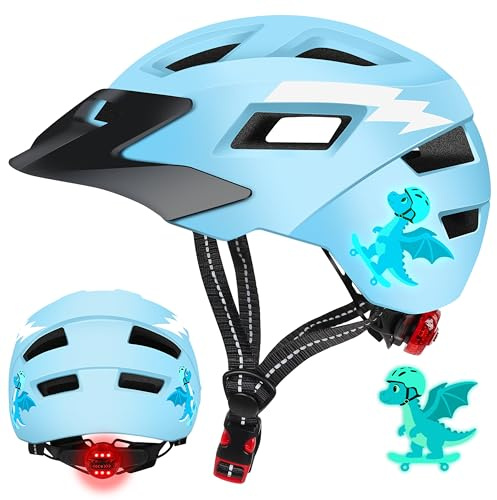 JONRRYIN Casque Vélo pour Enfants Filles et Garçons, Réglables Casques de Protection pour Skateboard vélo Trottinette Rollers Patinage (Bleu, XS)