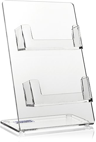 Visitenkartenständer Deluxe mit 2 Fächern aus PLEXIGLAS®