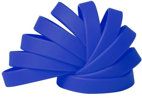 Komonee Plain Dark Blue Coloured Silicone Sports Arm Exercise Wristband Bracelets Rubber Wrist Bands Party Accessories For Men Women Boys Girls (Pack of 25)