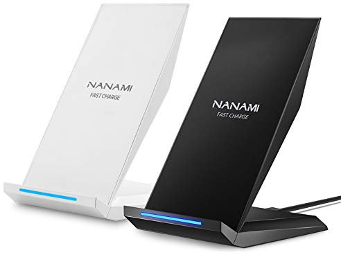 NANAMI Wireless Charger 2 Pack - 10W Induktive Ladestation für Samsung Galaxy S25 S24 S23 S22 Ultra Plus, Kabelloses Ladegerät Qi Handy Ständer für iPhone 17 16 15 14 13 12 Pro 11 XS Max XR X 8 Plus