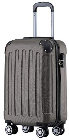 BEIBYE Zwillingsrollen Hardcase Reisekoffer Koffer Trolleys Hartschale in XL-L-M in 14 Farben (Coffee, Handgepäck (55cm))