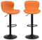 Youhauchair Barhocker 2er Set, Höhenverstellbar aus PU-Leder, Wasserdicht und Verschleißfest, Mit Lehne, Drehbarer Bar Stool, Modern, Orange