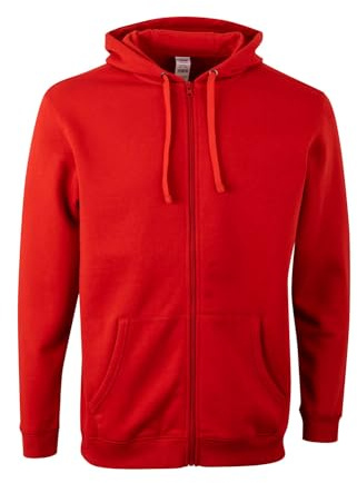 Mukua SF270U Sweat Unisexe avec Fermeture éclair et Capuche, Rouge, Taille XL, Rouge, XL