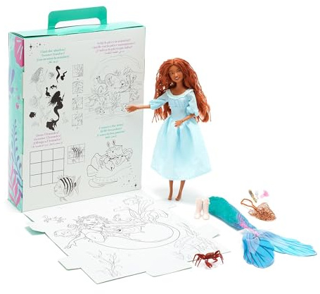 Disney Store Official - Arielle, die Meerjungfrau (Realfilm 2023) - Arielle - Disney Story Kollektion - Puppe - 24,5 cm/9 - Mit Sebastian, 2 Outfits, Accessoires, Mal- und Spielset - Ab 3 Jahren