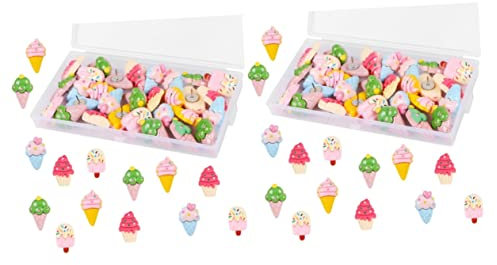 Tofficu 30stücke Teiliges Eiscreme-förmige Pinnwandnadeln Kreative Daumenpushpins Für Bastelprojekte Kartenmarkierungen Und Fotowände Vielseitige Büro Und Wohnaccessoires