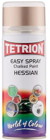 Tetrion Easy Spray Chalky Effects Hessian Spray Paint - Quick Dry Chalk Finish for Wood, Metal, Ceramic & Plastic – Create Elegant Home Decor 400 ml