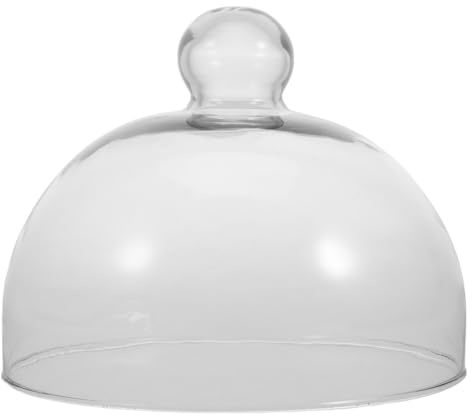 Cabilock Campana de cristal transparente para tartas, cubierta protectora de alimentos, soporte para tartas, 18 cm