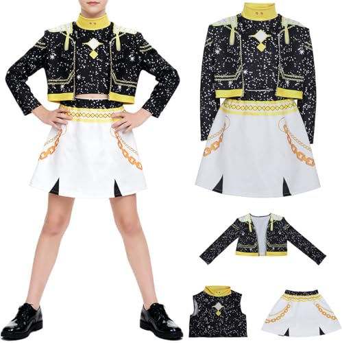 Kolegrial Niñas Zoey Disfraz Fiesta Cosplay Anime Demonio Cazador Zoey Performance Show Uniforme Set Chaqueta Top Falda para Fancy Dress Up Carnaval Halloween Party Mascarada Traje