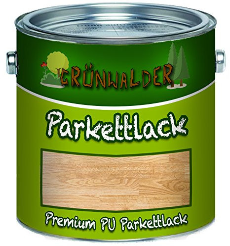 Grünwalder PREMIUM färglös PARKETLACK blank sidenmatt träförsegling trapplock parkettvård parkettoljan (10 L, sidenmatt)