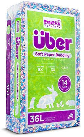 PETSPICK Uber Soft Paper Pet Bedding for Small Animals, Confetti, 36L