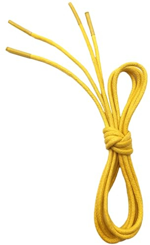 VSUDO 90 cm Waxed Round Yellow Shoe Laces, Yellow Shoelaces, 1 Pair
