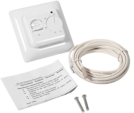 Thermostat D'ambiance au Sol 220V, Thermostat D'ambiance Manuel Mécanique, Régulateur de Température, Installation de de Chauffage par Le Sol avec Interrupteur sur Disjoncteur