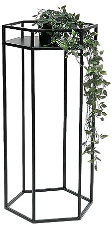 DanDiBo Blompall, metall, svart, blomställ, sidobord, 96453, blompelare, växtpall, modernt växtstativ (höjd: 70 cm/l)