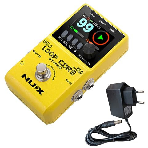 Nux Loop Core Stereo Effektgerät Looper-Pedal für Gitarre und Bass + keepdrum Netzteil