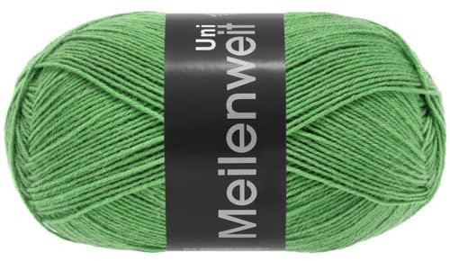 LANA GROSSA Meilenweit 100 | Sockenklassiker, uni und bedruckt, waschmaschienenfest | Handstrickgarn aus 80% Schurwolle & 20% Polyamid | 100g Wolle zum Stricken & Häkeln | 420m Garn FB1393