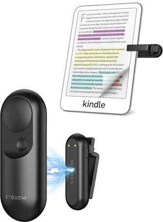 Stouchi Télécommande Kindle pour Tourne Page Kindle Paperwhite Colorsoft Oasis Scribe et Liseuses Télécommande 2-en-1 Magnétique Compacte pour Kindle iPad Tablette avec Dragonne et Pochette