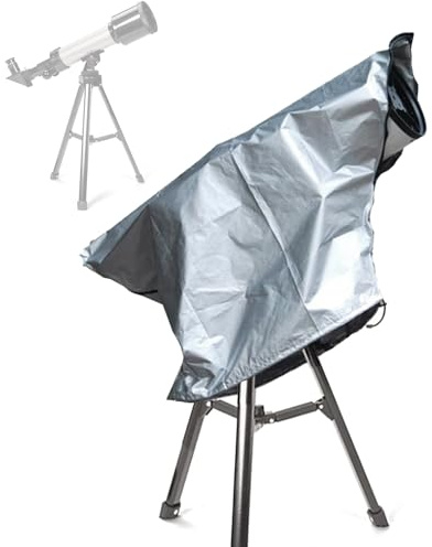 Qkansiw Telescope Cover, Waterproof & Dustproof 420D Oxford Cloth Protector for Outdoor Astronomical Telescopes, Sun Protection & Weather Resistant, Durable Telescope Guard, (Silver, 59 Lx33.5 H)