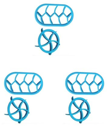 Juego de 3 moldes de prensa manual de masa para pan, postres, manualidades, utensilios para hornear, cocina, restaurante, color azul