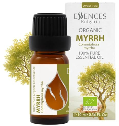Aceite Esencial Orgánico De Mirra Essences Bulgaria 10 Ml | Commiphora Myrrha | 100% Puro Y Natural | Sin Diluir | Grado Terapéutico | Aromaterapia | Cosméticos | Cruelty-free | Sin Omg