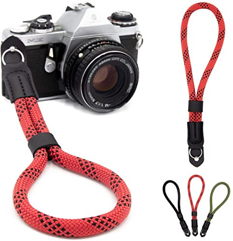 LENS-AID Correa de mano estilo cuerda – Pulsera cámara universal de nailon para Canon, Nikon, Sony, Fujifilm, Panasonic, Olympus – Compacta, resistente y segura