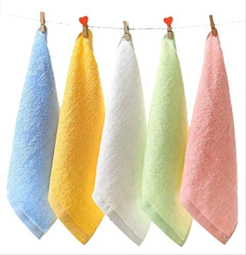 CCSYM Handtuch-Set, 5-Teiliges Handtuch, Kleines Handtuch Aus Bambusfaser, Weiches Kindertuch, Baby, Wasserabsorbierendes Kleines Quadratisches Handtuch, Wassertuch, Mikrofasertuch
