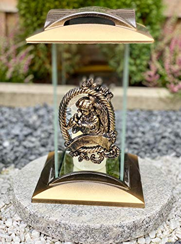 Yeahitch Grablampe Mit Motiv Grablicht Kerze Grabkerze Grabdekoration Grabschmuck Gartenlampe incl.Grabkerze.