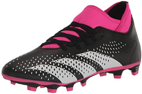 Adidas Unisex Predator Accuracy.4 Flexible Ground Soccer Shoe, Black/White/Team Shock Pink (Laceless), 11.5 US Men