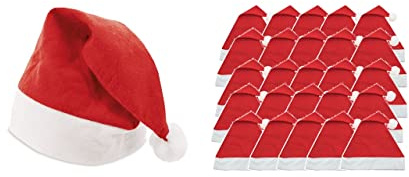Genérico Lote de 25 unidades Gorro papa Noel baratos, Ideal para Navidad