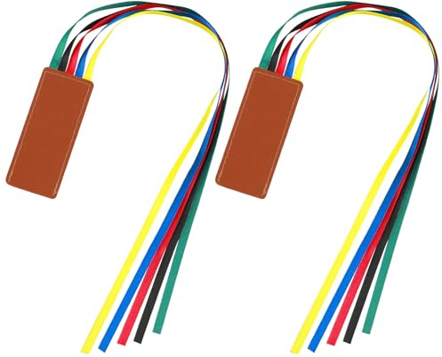 2 st band bokmärke färgglada konstgjort läder bokmärken kreativa flersidiga markörer läsning sorterare vintage bibelboktillbehör för bokälskare läsare lärare student jul